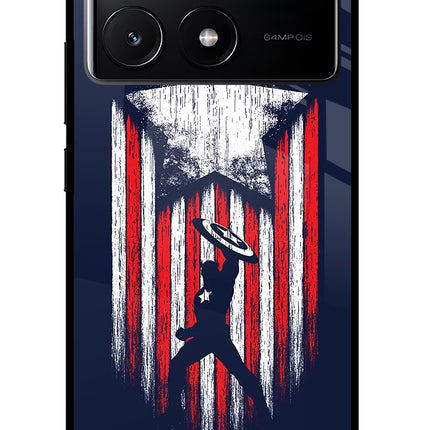 Captain America Marvel Art Poco X6 Pro Glass Case