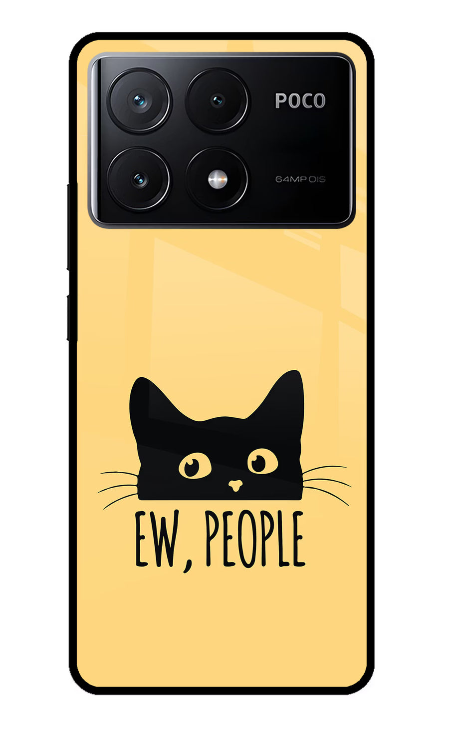 Ew People Catitude Poco X6 Pro Back Cover, Glass case