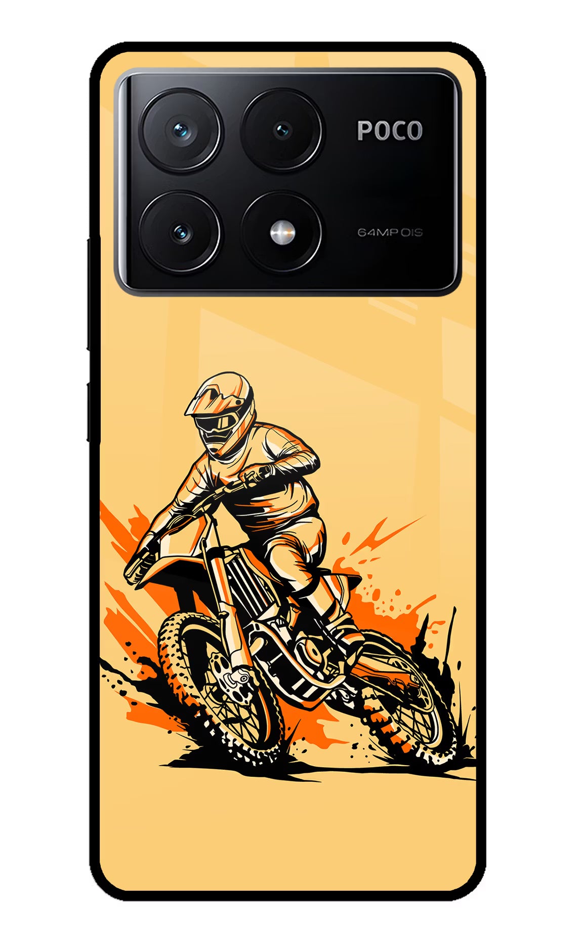 Off-Road Fury Poco X6 Pro Glass Case Back Cover by Casekaro