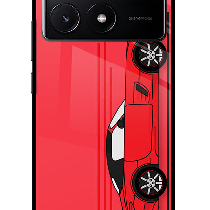 Red Velocity Poco X6 Pro Glass Case Back Cover by Casekaro