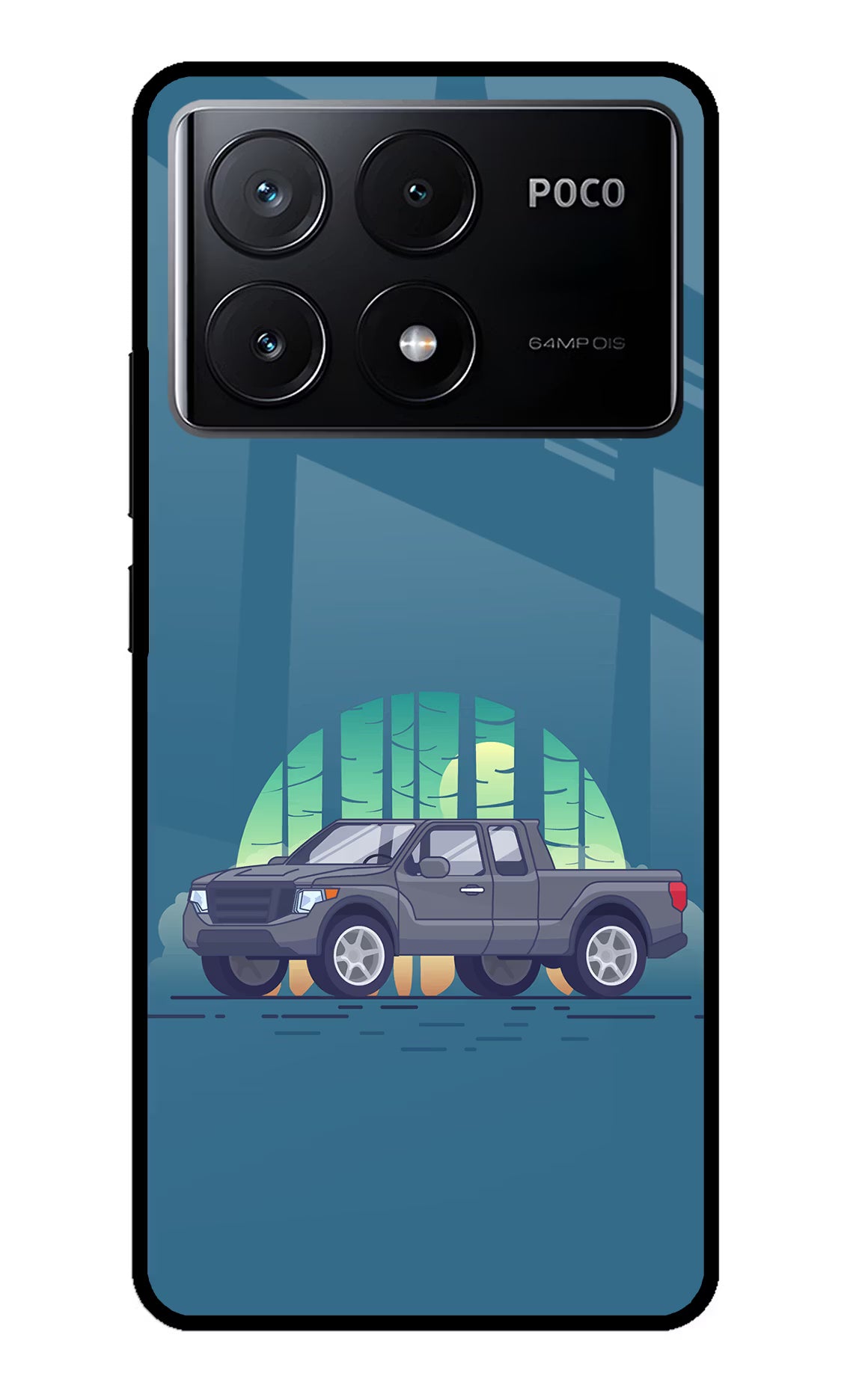 Retro Garage Vibe Poco X6 Pro Glass Case Back Cover by Casekaro