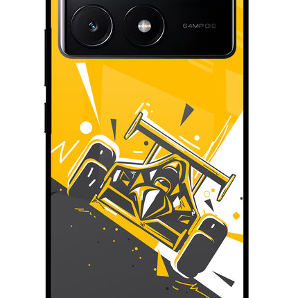 Track King Poco X6 Pro Glass Case Back Cover by Casekaro