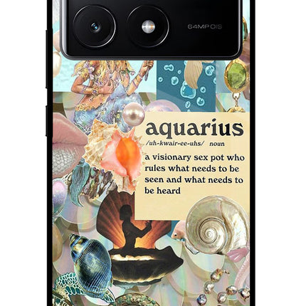 Aquarius Zodiac Poco X6 Pro Glass Case