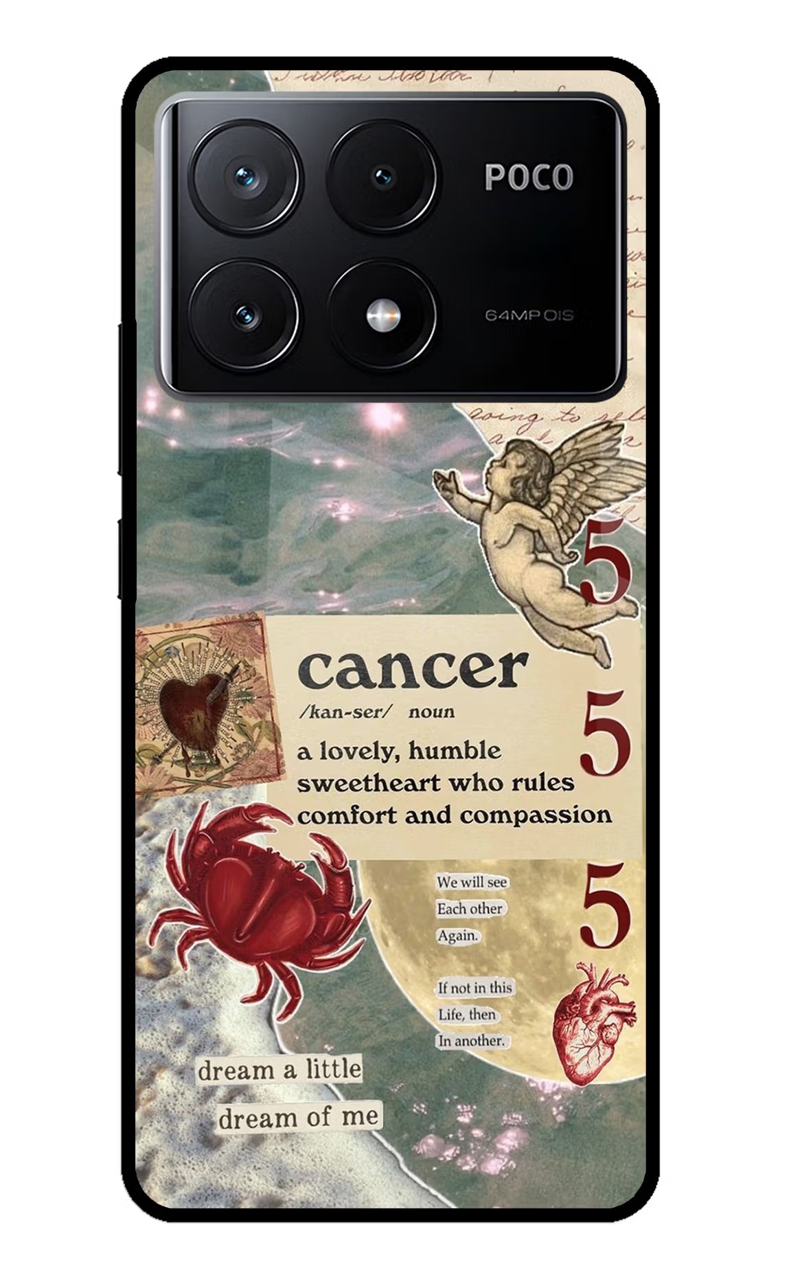 Cancer Zodiac Poco X6 Pro Glass Case Back Cover by Casekaro