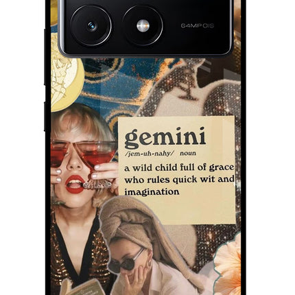 Gemini Zodiac Poco X6 Pro Glass Case