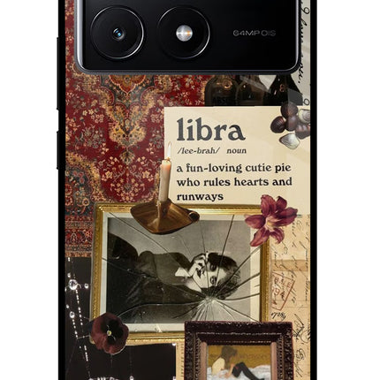 Libra Zodiac Poco X6 Pro Glass Case Back Cover by Casekaro