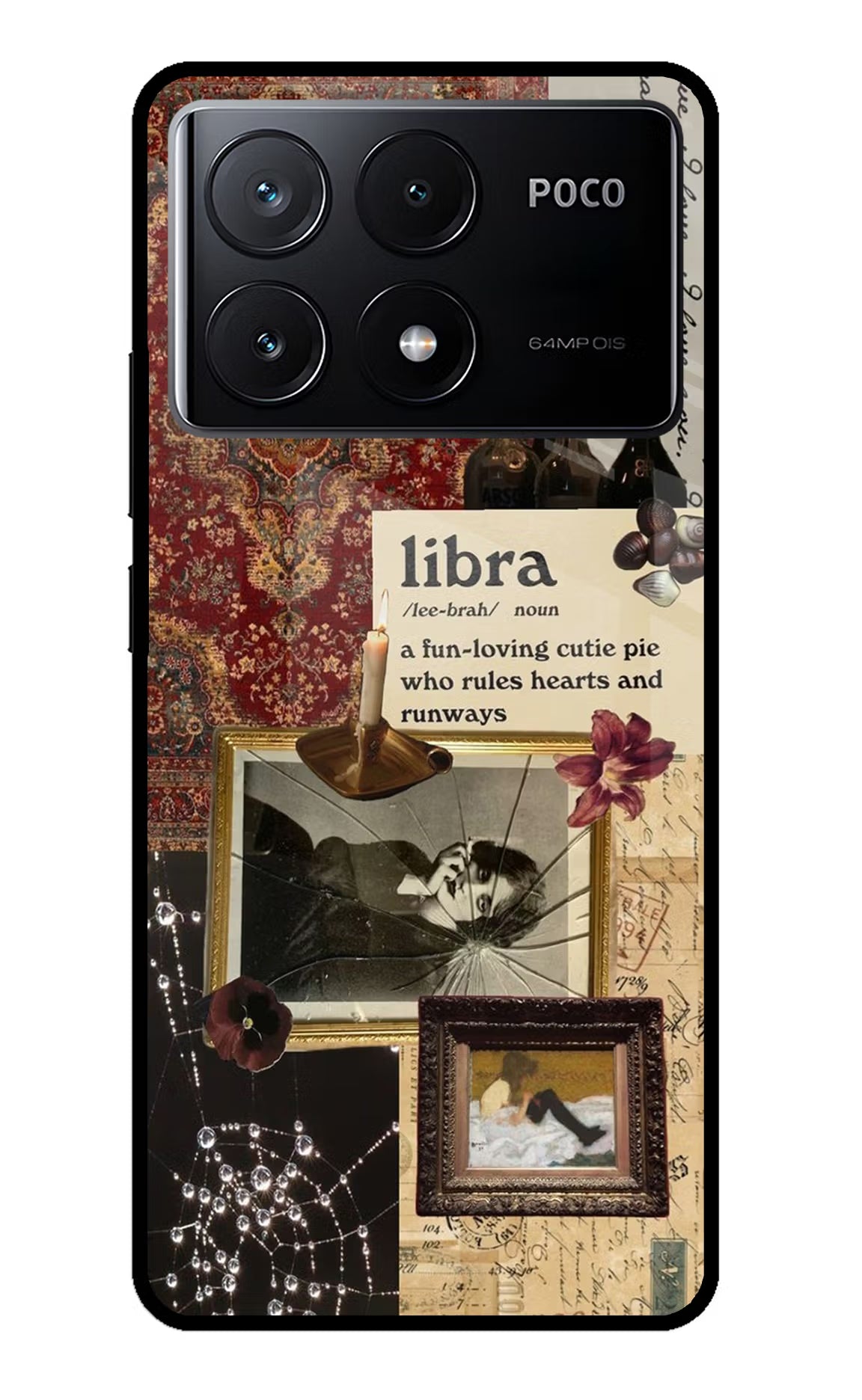 Libra Zodiac Poco X6 Pro Glass Case Back Cover by Casekaro