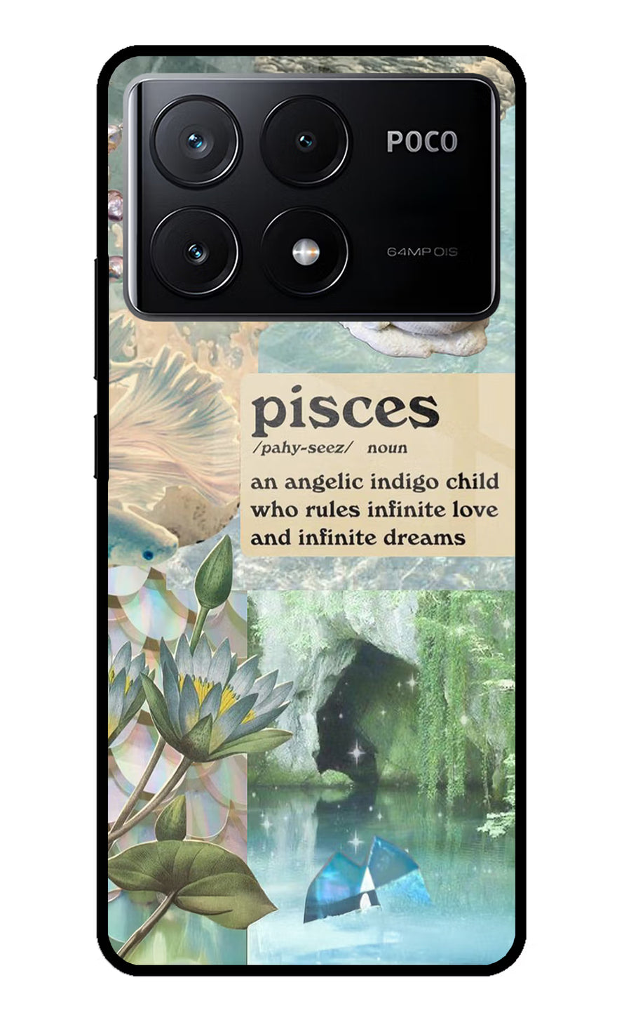 Pisces Zodiac Poco X6 Pro Back Cover, Glass case