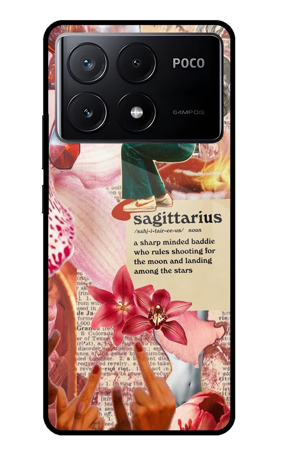 Sagittarius Zodiac Poco X6 Pro Glass Case Back Cover by Casekaro