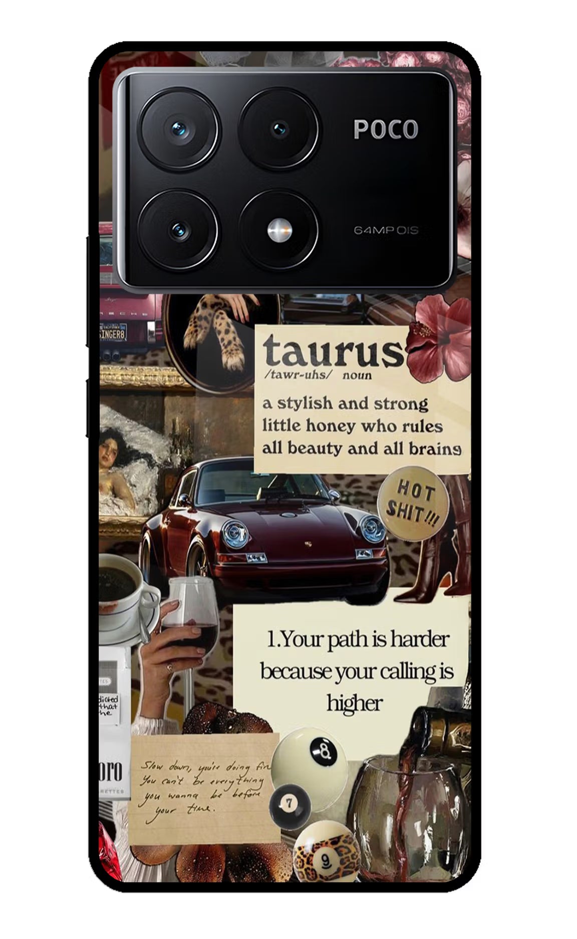 Taurus Zodiac Poco X6 Pro Glass Case Back Cover by Casekaro
