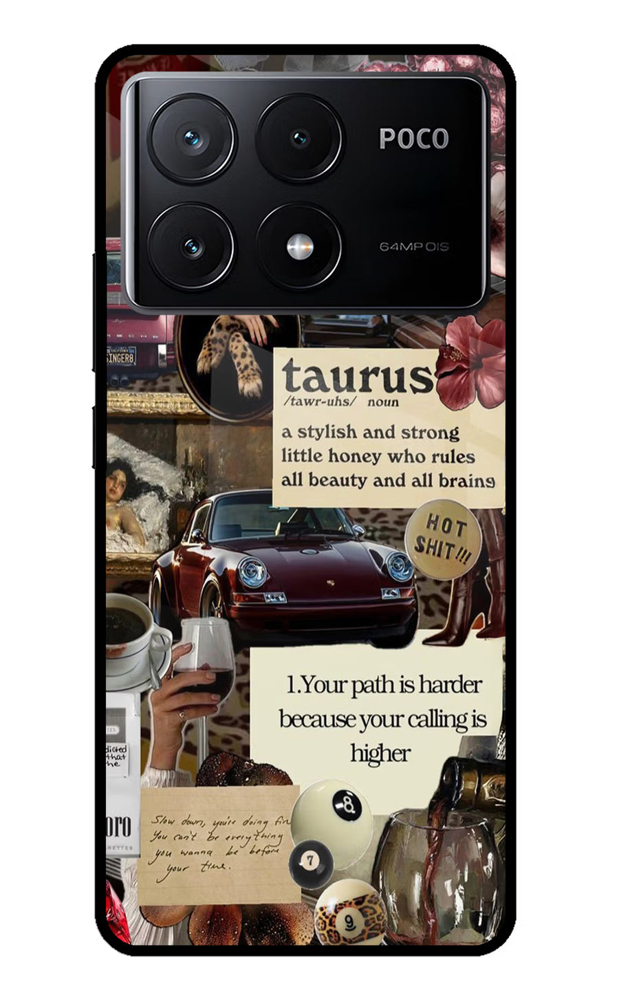 Taurus Zodiac Poco X6 Pro Back Cover, Glass case