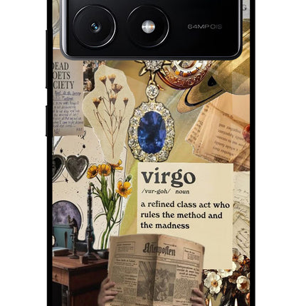 Virgo Zodiac Poco X6 Pro Glass Case Back Cover by Casekaro