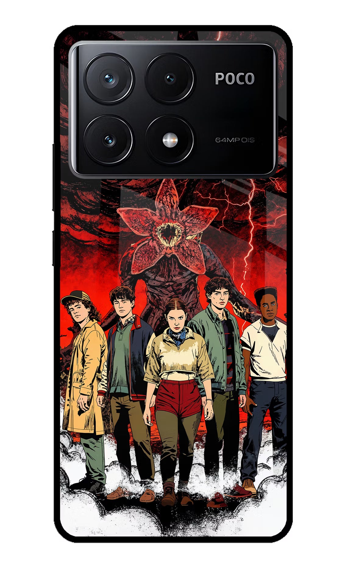 Ordinary Things Characters Poco X6 Pro Glass Case Back Cover by Casekaro