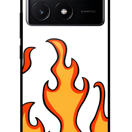 Fired Up – White Poco X6 Pro Glass Case