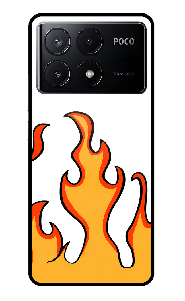 Fired Up – White Poco X6 Pro Glass Case