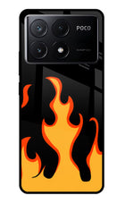 Fired Up – Black Poco X6 Pro Glass Case