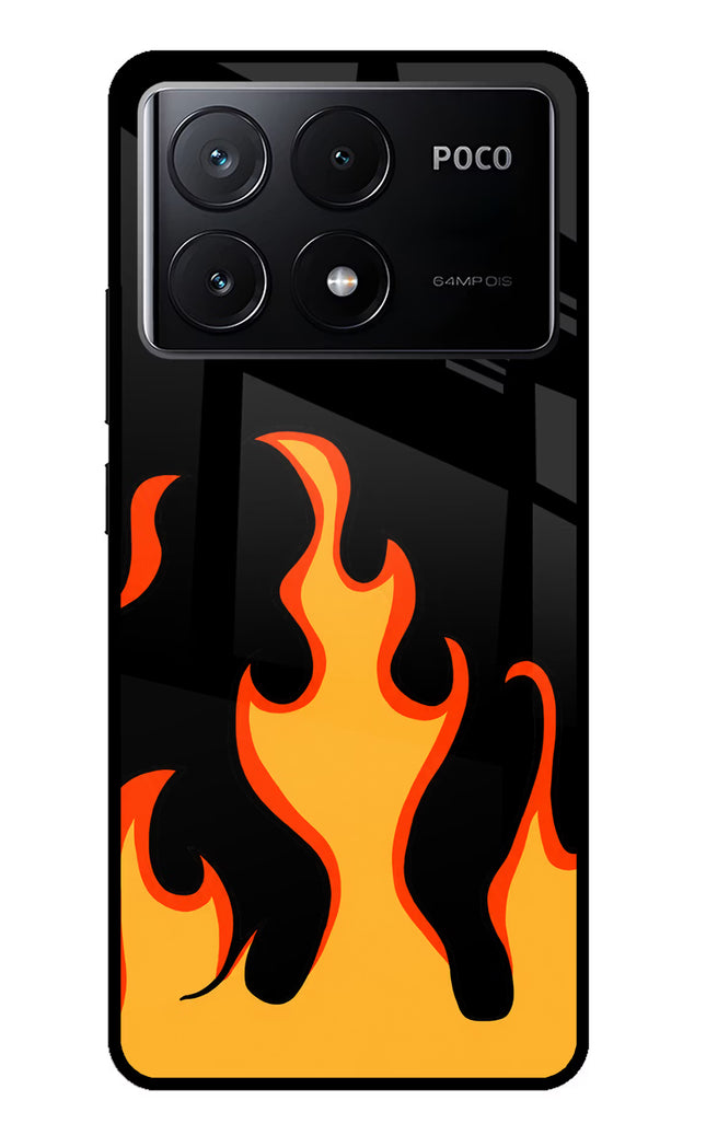 Fired Up – Black Poco X6 Pro Glass Case
