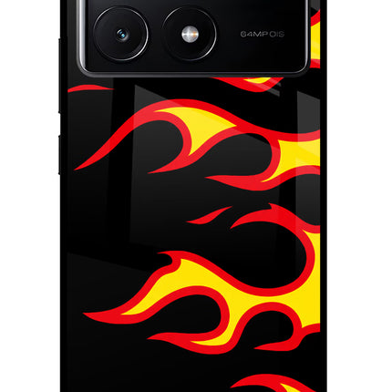 Side Sweep Flames Poco X6 Pro Glass Case
