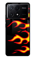 Side Sweep Flames Poco X6 Pro Glass Case