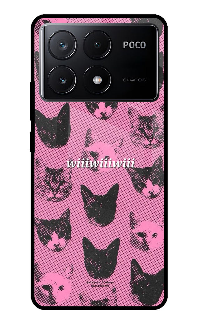 Pink Cats Poco X6 Pro Glass Case