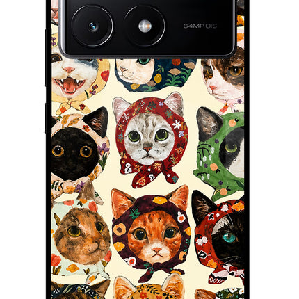 Cool Cat Poco X6 Pro Glass Case Back Cover by Casekaro