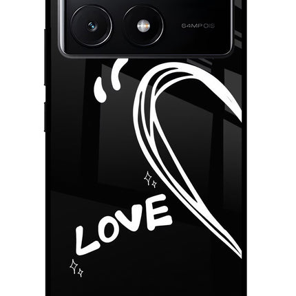 Love Line Poco X6 Pro Glass Case Back Cover by Casekaro