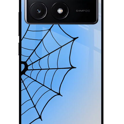 Blue Web Poco X6 Pro Glass Case Back Cover by Casekaro