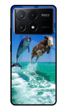 Dolphin vs Cow Poco X6 Pro Glass Case