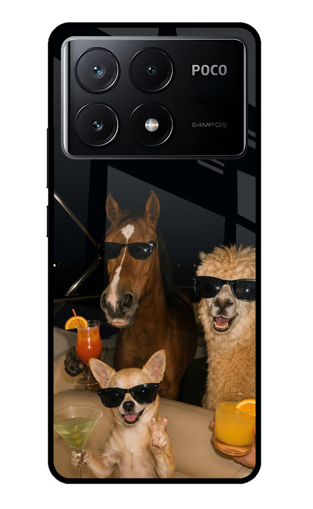 Party Squad Poco X6 Pro Glass Case