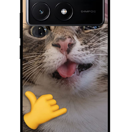 Silly Cat Call Poco X6 Pro Glass Case