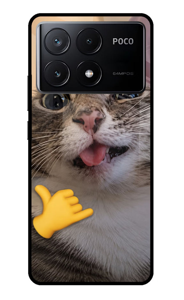 Silly Cat Call Poco X6 Pro Glass Case