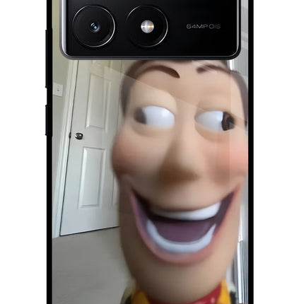 Side Eye Woody Poco X6 Pro Glass Case Back Cover by Casekaro