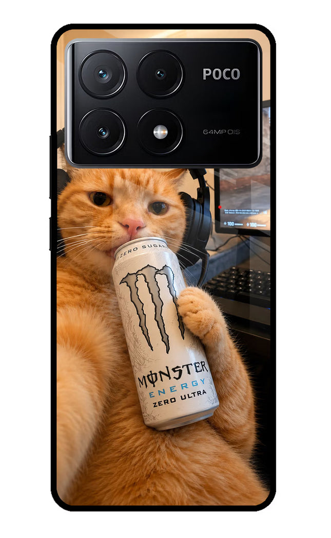 Gamer Cat Energy Poco X6 Pro Glass Case