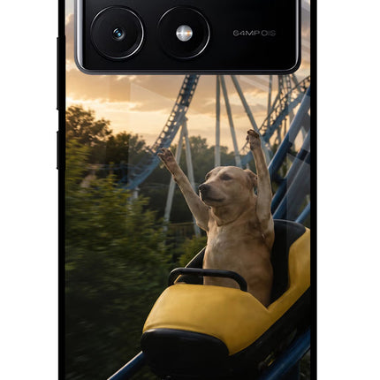 Rollercoaster Dog Poco X6 Pro Glass Case