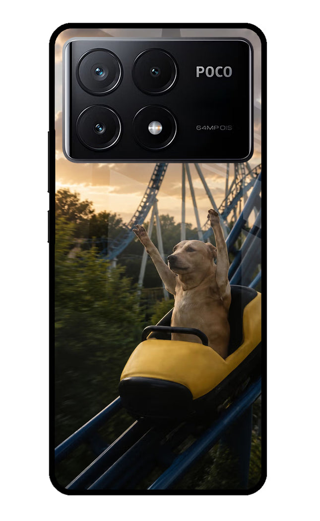 Rollercoaster Dog Poco X6 Pro Glass Case