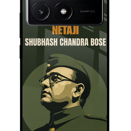 Netaji Legacy Poco X6 Pro Glass Case Back Cover by Casekaro