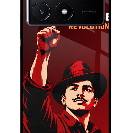 Bhagat Singh Revolution Poco X6 Pro Glass Case