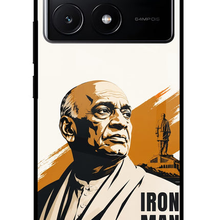 Sardar Patel Iron Will Poco X6 Pro Glass Case Back Cover by Casekaro