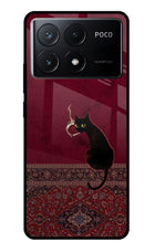 Midnight Cat Poco X6 Pro Glass Case