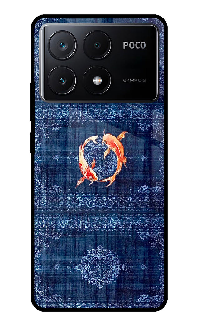 Koi Blue Poco X6 Pro Glass Case