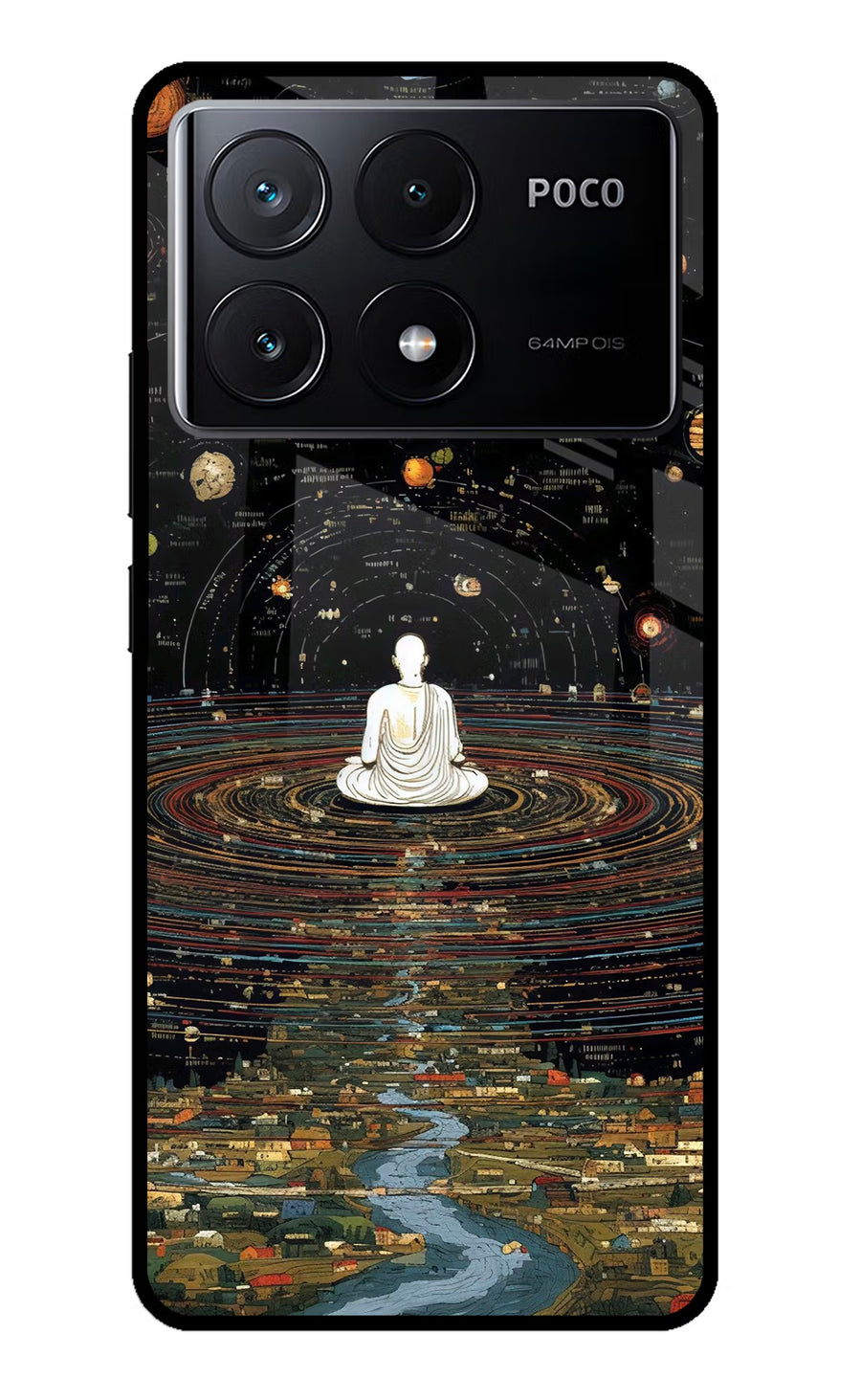 Space Monk Poco X6 Pro Back Cover, Glass case