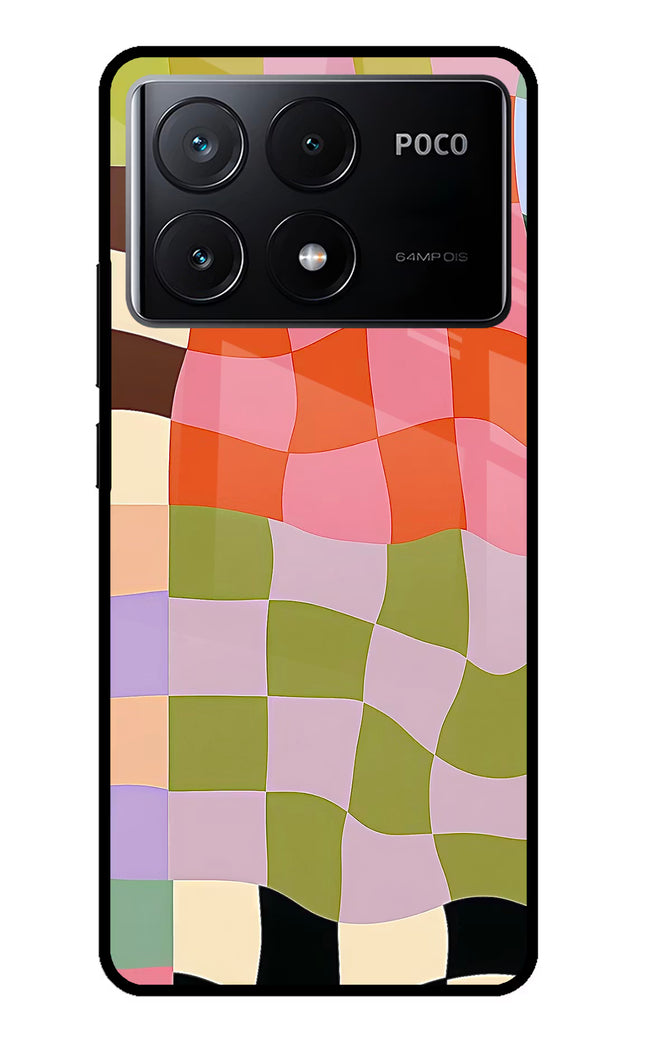 Wavy Grid Poco X6 Pro Glass Case