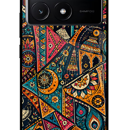 Folk Print Poco X6 Pro Glass Case