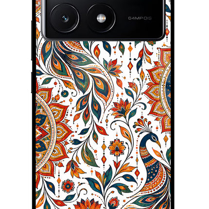 White Mayura Poco X6 Pro Glass Case
