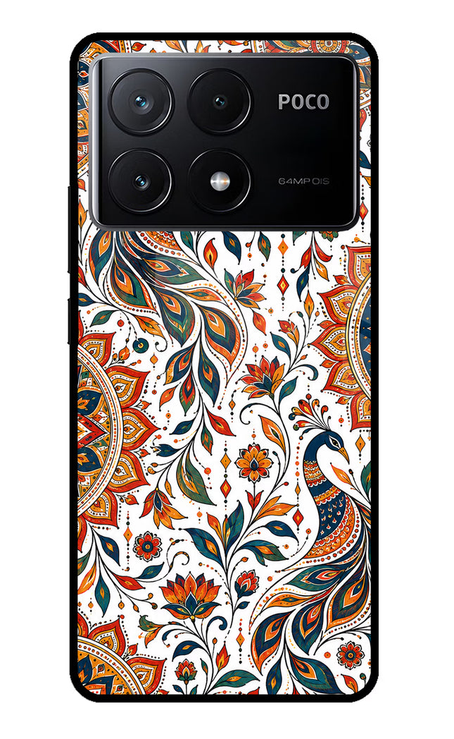 White Mayura Poco X6 Pro Glass Case