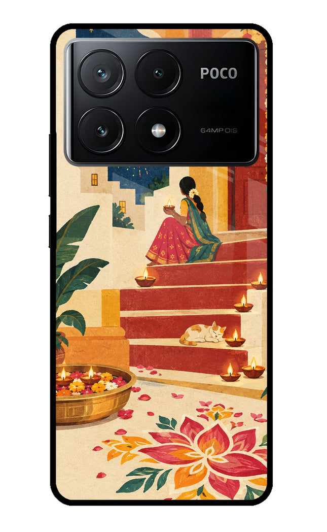 Diwali Rangoli Poco X6 Pro Glass Case