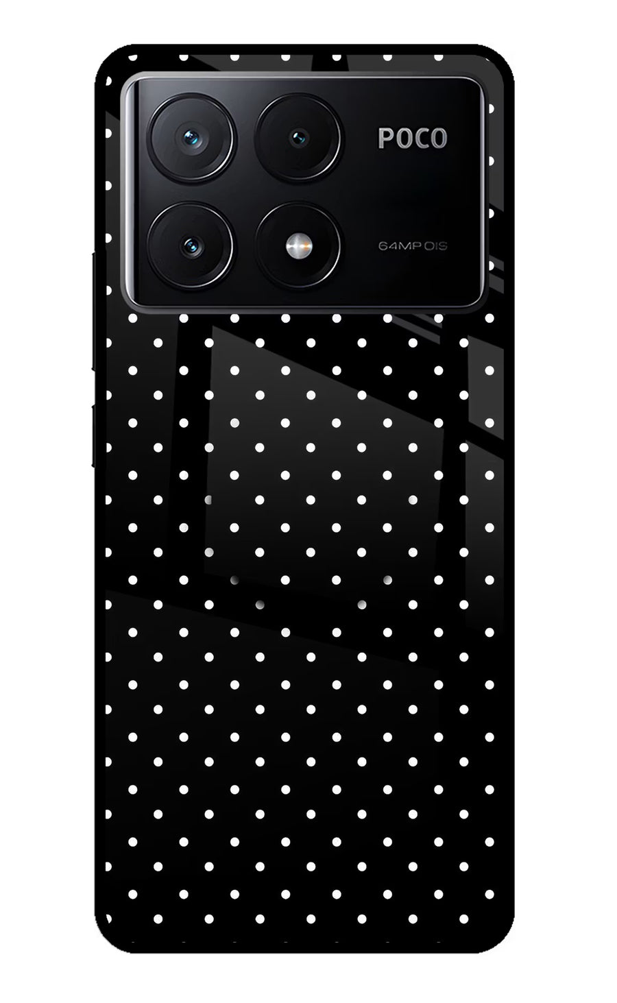 White Dots Poco X6 Pro Pop Case, Glass case
