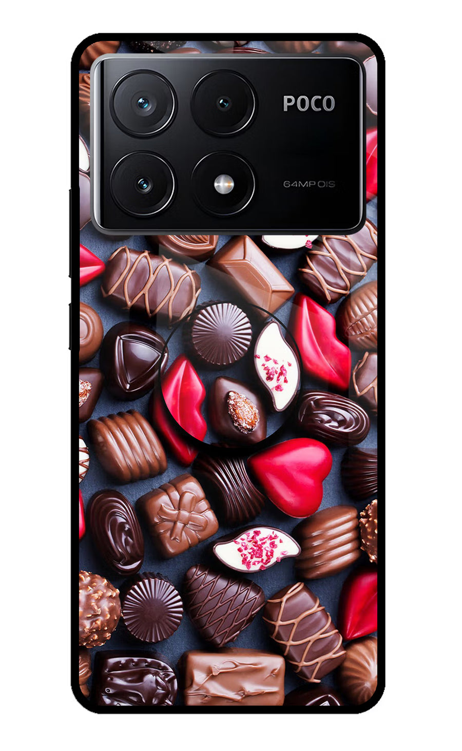 Chocolates Poco X6 Pro Pop Case, Glass case