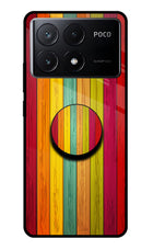 Multicolor Wooden Poco X6 Pro Pop Case by Casekaro