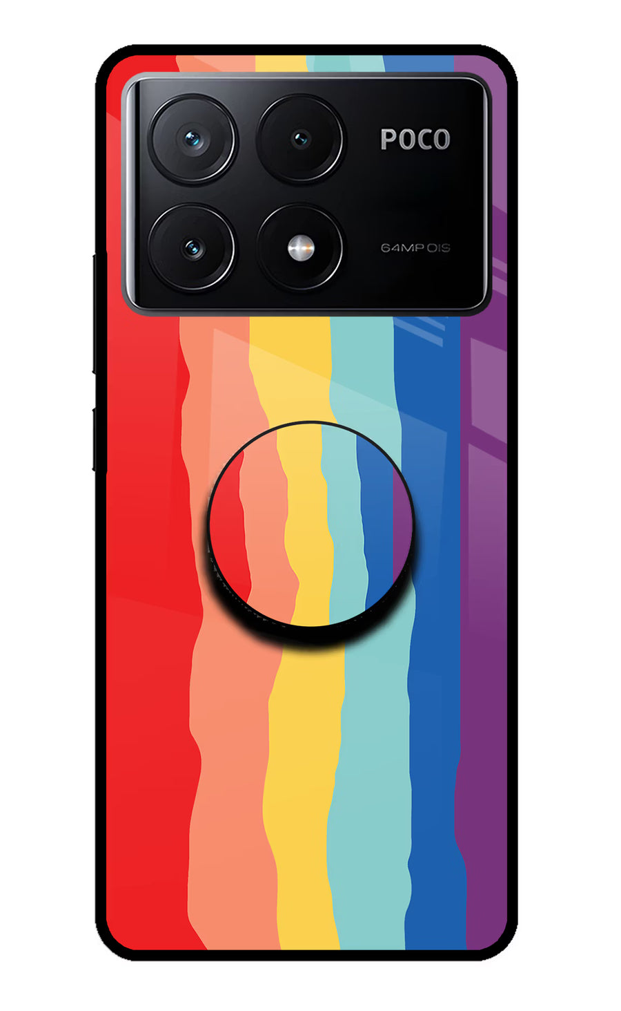 Rainbow Poco X6 Pro Pop Case, Glass case
